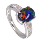 �I�[�X�g�����A���C�g�j���O���b�W�Y�u���b�N�I�p�[�� 2.1ct �_�C�������h ��0.4ct �v���`�i �����O(�w��)