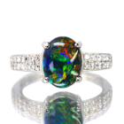 �I�[�X�g�����A���C�g�j���O���b�W�Y�u���b�N�I�p�[�� 2.1ct �_�C�������h ��0.4ct �v���`�i �����O(�w��)