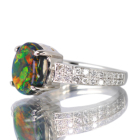 �I�[�X�g�����A���C�g�j���O���b�W�Y�u���b�N�I�p�[�� 2.1ct �_�C�������h ��0.4ct �v���`�i �����O(�w��)