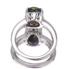 �I�[�X�g�����A���C�g�j���O���b�W�Y�u���b�N�I�p�[�� 2.1ct �_�C�������h ��0.4ct �v���`�i �����O(�w��)