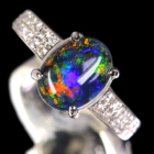 �I�[�X�g�����A���C�g�j���O���b�W�Y�u���b�N�I�p�[�� 2.1ct �_�C�������h ��0.4ct �v���`�i �����O(�w��)
