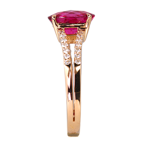ルベライト 2.4ct ダイヤモンド 0.2ct ピンクゴールド リング(指輪