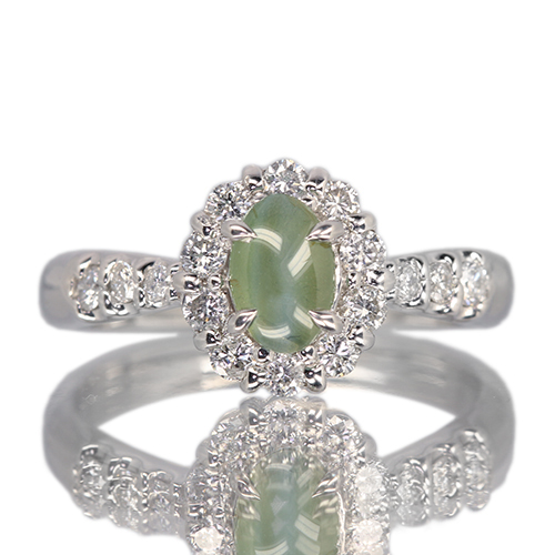 クリソベリルキャッツアイ 0.7ct ダイヤモンド 約0.4ct プラチナ