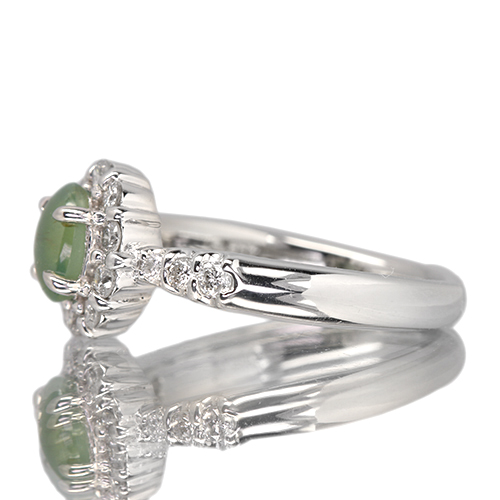 クリソベリルキャッツアイ 0.7ct ダイヤモンド 約0.4ct プラチナ