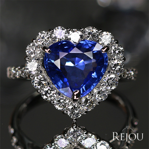 スリランカ産ハートシェイプ非加熱ブルーサファイア 3.5ct
