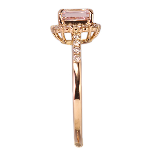 モルガナイト 1.0ct ダイヤモンド 0.24ct ピンクゴールド リング(指輪