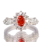 ���L�V�R�Y�t�@�C�A�I�p�[�� 0.35ct �_�C�������h 0.74ct �v���`�i �����O(�w��)