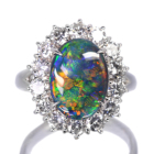 �I�[�X�g�����A���C�g�j���O���b�W�Y�u���b�N�I�p�[�� ��2.8ct �_�C�������h ��1.5ct �v���`�i �����O(�w��)