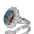 �I�[�X�g�����A���C�g�j���O���b�W�Y�u���b�N�I�p�[�� ��2.8ct �_�C�������h ��1.5ct �v���`�i �����O(�w��)