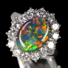 �I�[�X�g�����A���C�g�j���O���b�W�Y�u���b�N�I�p�[�� ��2.8ct �_�C�������h ��1.5ct �v���`�i �����O(�w��)