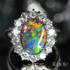 �I�[�X�g�����A���C�g�j���O���b�W�Y�u���b�N�I�p�[�� ��2.8ct �_�C�������h ��1.5ct �v���`�i �����O(�w��)
