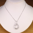 �_�C�������h 3.2ct �z���C�g�S�[���h �l�b�N���X