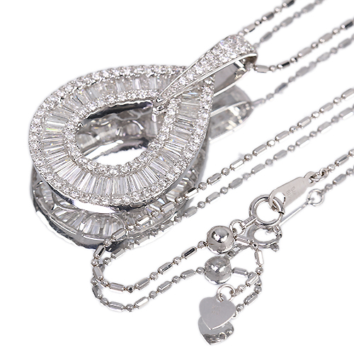 ダイヤモンド 3.2ct ホワイトゴールド ネックレス【品質保証書/宝石