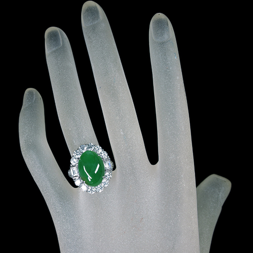 翡翠（ヒスイ） 8.0ct ダイヤモンド 2.8ct プラチナ リング(指輪