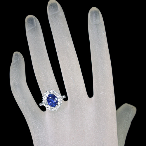 コーンフラワーブルーサファイア 2.7ct ダイヤモンド 約1.5ct プラチナ