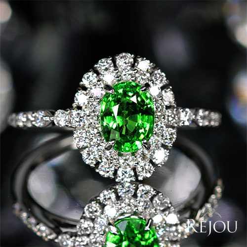 第484回抽選販売＞グリーンガーネット 1.0ct ダイヤモンド 0.5ct