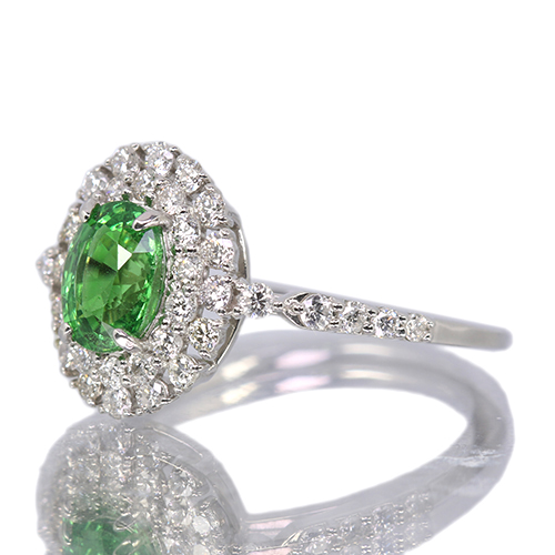 第484回抽選販売＞グリーンガーネット 1.0ct ダイヤモンド 0.5ct