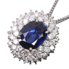 ���C�����u���[�T�t�@�C�A 2.0ct �_�C�������h 1.0ct �v���`�i �l�b�N���X