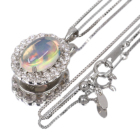 ���L�V�R�Y�E�H�[�^�[�I�p�[�� 2.8ct �_�C�������h 0.5ct �v���`�i �l�b�N���X
