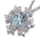 �A�N�A�}���� ��1ct �_�C�������h 0.4ct �v���`�i �l�b�N���X