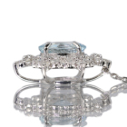 �A�N�A�}���� ��1ct �_�C�������h 0.4ct �v���`�i �l�b�N���X