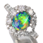 �I�[�X�g�����A���C�g�j���O���b�W�Y�u���b�N�I�p�[�� 1.1ct �_�C�������h 1.3ct �v���`�i �����O(�w��)