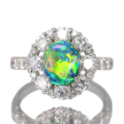 �I�[�X�g�����A���C�g�j���O���b�W�Y�u���b�N�I�p�[�� 1.1ct �_�C�������h 1.3ct �v���`�i �����O(�w��)