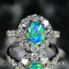 �I�[�X�g�����A���C�g�j���O���b�W�Y�u���b�N�I�p�[�� 1.1ct �_�C�������h 1.3ct �v���`�i �����O(�w��)