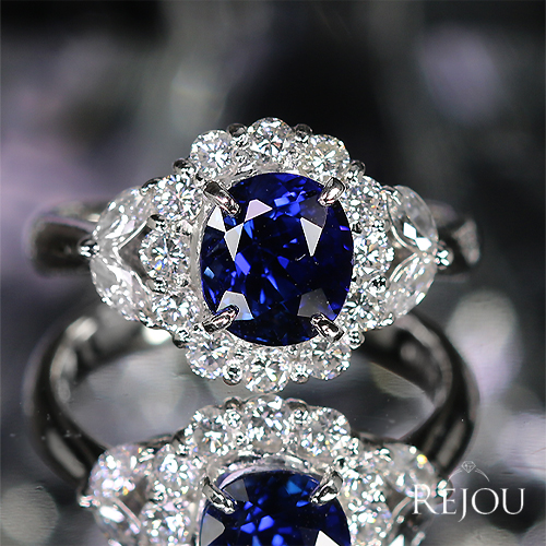 ロイヤルブルーサファイア 2.2ct ダイヤモンド 0.7ct プラチナ リング