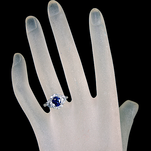 ロイヤルブルーサファイア 2.2ct ダイヤモンド 0.7ct プラチナ リング