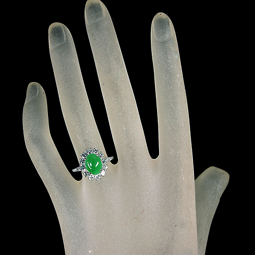新品　りんどう　翡翠 翡翠（ヒスイ） 3.1ct ダイヤモンド 1.0ct プラチナ リング(指輪