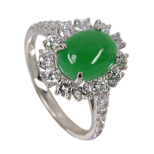 第485回抽選販売＞翡翠（ヒスイ） 3.1ct ダイヤモンド 1.0ct プラチナ