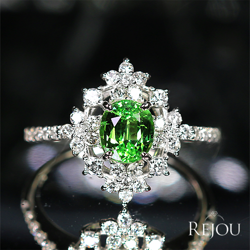 第485回抽選販売＞グリーンガーネット 約1ct ダイヤモンド 0.5ct