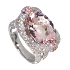 �����K�i�C�g ��9ct �s���N�T�t�@�C�A 1.5ct �_�C�������h 0.3ct �v���`�i �����O(�w��)