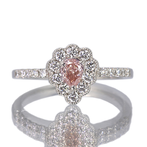 ピンクダイヤモンド 0.22ct/FOP/VS2 ダイヤモンド 0.3ct プラチナ