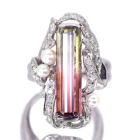�o�C�J���[�g���}���� 7.1ct �x�r�[������^�� �_�C�������h 0.5ct �v���`�i �����O(�w��)