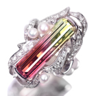 �o�C�J���[�g���}���� 7.1ct �x�r�[������^�� �_�C�������h 0.5ct �v���`�i �����O(�w��)
