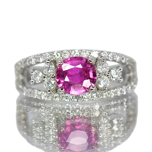 第487回抽選販売＞ピンクサファイア 1.3ct ダイヤモンド 0.7ct