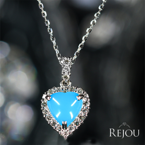 第488回抽選販売＞ハートシェイプターコイズ 0.6ct ダイヤモンド