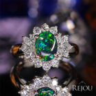 �I�[�X�g�����A���C�g�j���O���b�W�Y�u���b�N�I�p�[�� 1.0ct �_�C�������h 0.8ct �v���`�i �����O(�w��)