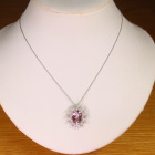 �����K�i�C�g 4.6ct �_�C�������h 0.6ct �z���C�g�S�[���h �l�b�N���X