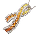 �C�G���[�E�I�����W�T�t�@�C�A ��2ct �_�C�������h 0.7ct �z���C�g�S�[���h �l�b�N���X