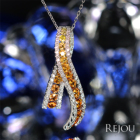 �C�G���[�E�I�����W�T�t�@�C�A ��2ct �_�C�������h 0.7ct �z���C�g�S�[���h �l�b�N���X