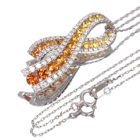 �C�G���[�E�I�����W�T�t�@�C�A ��2ct �_�C�������h 0.7ct �z���C�g�S�[���h �l�b�N���X
