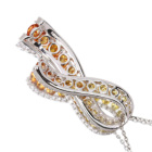 �C�G���[�E�I�����W�T�t�@�C�A ��2ct �_�C�������h 0.7ct �z���C�g�S�[���h �l�b�N���X