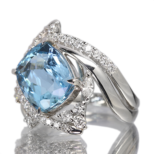 サンタマリアアクアマリン 6.2ct ダイヤモンド 約0.7ct プラチナ