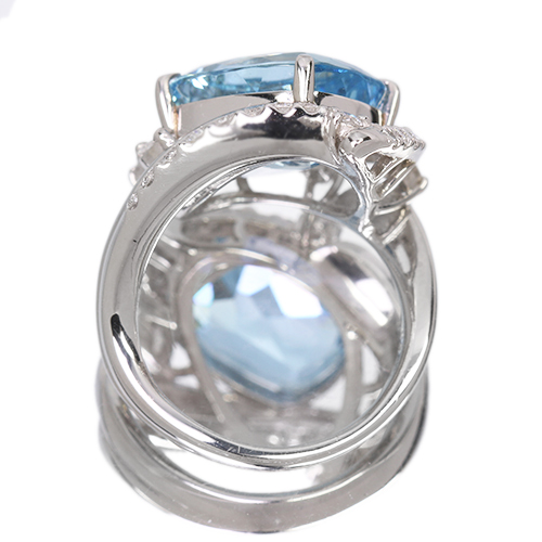サンタマリアアクアマリン 6.2ct ダイヤモンド 約0.7ct プラチナ