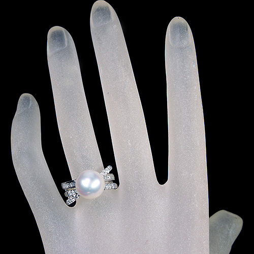 第489回抽選販売＞南洋白蝶真珠 11㎜ ダイヤモンド 1.1ct プラチナ