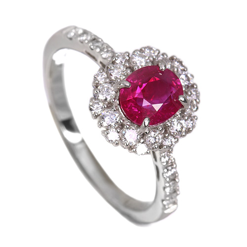 第489回抽選販売＞ミャンマー産(ビルマ産)ルビー 1.0ct ダイヤモンド