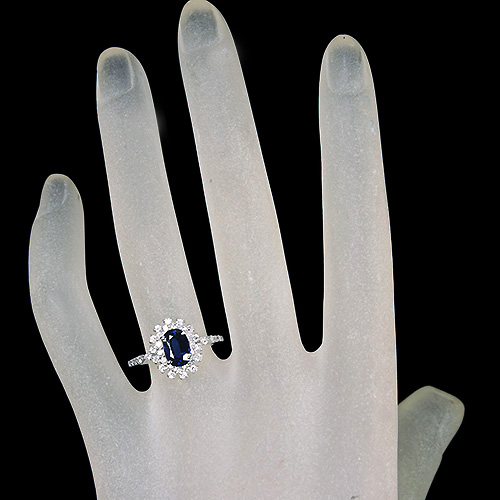 ロイヤルブルーサファイア 1.5ct ダイヤモンド 0.5ct プラチナ リング